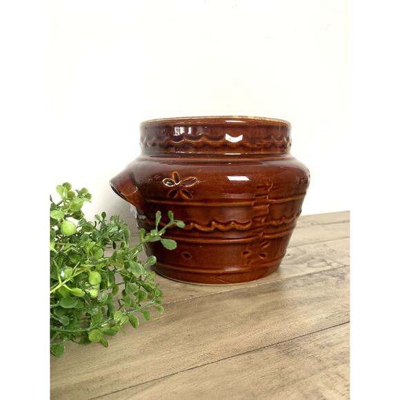 Vintage Marcrest Stoneware Bean Pot Crock - Picture 3 of 9